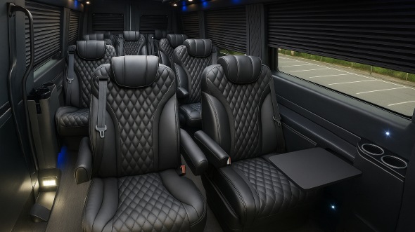 Interior of Delaware Party Bus Company's 15 Passenger Minibus in Delaware