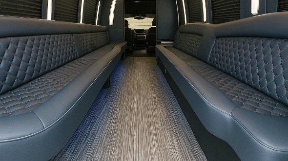 Interior of Newark Party Bus Company's 20 Passenger Party Bus in Newark