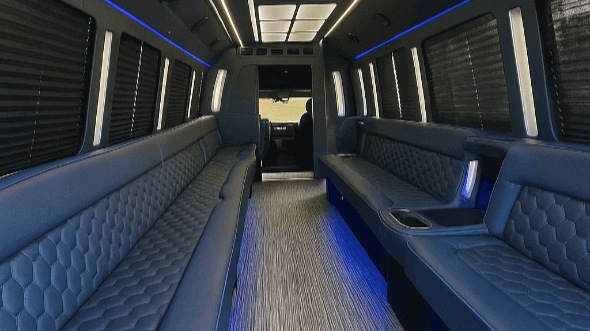 Interior of Wilmington Party Bus Company's 20 Passenger Party Bus in Wilmington