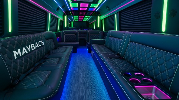 Interior of Delaware Party Bus Company's 25 Passenger Party Bus in Delaware