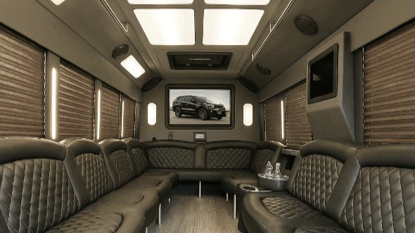 Interior of Delaware Party Bus Company's 40 Passenger Party Bus in Delaware