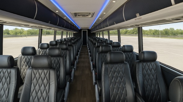 Interior of Delaware Party Bus Company's 44 Passenger Charter Bus in Delaware
