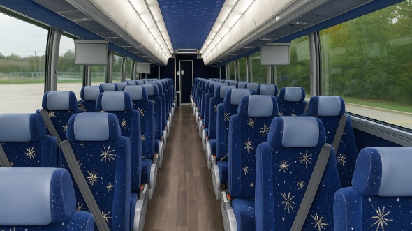 Interior of Delaware Party Bus Company's 47 Passenger Charter Bus in Delaware