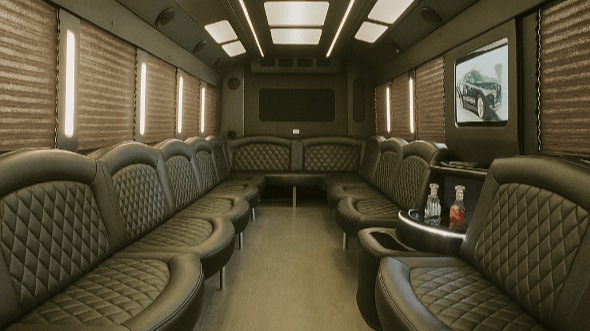 Interior of Delaware Party Bus Company's 50 Passenger Party Bus in Delaware