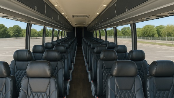 Interior of Delaware Party Bus Company's 54 Passenger Charter Bus in Delaware