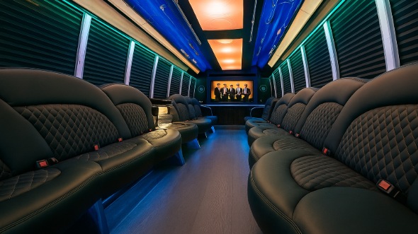delaware 40 passenger party bus inside